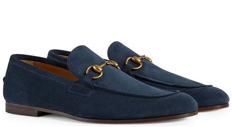 navy suede gucci loafers|gucci jordaan loafer suede.